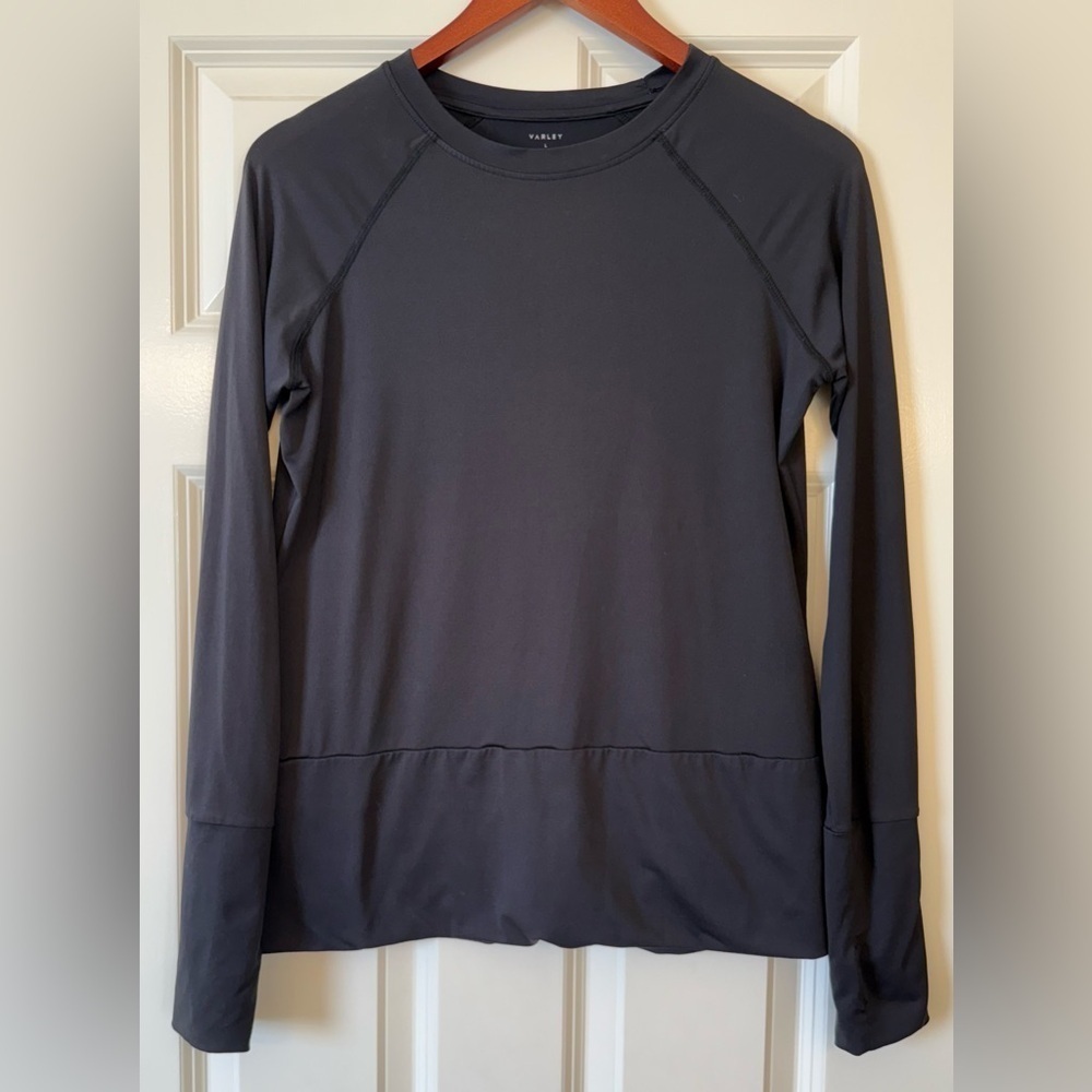 Varley Clara Active Stretch Jersey Long Sleeve Active Top Black Size Large